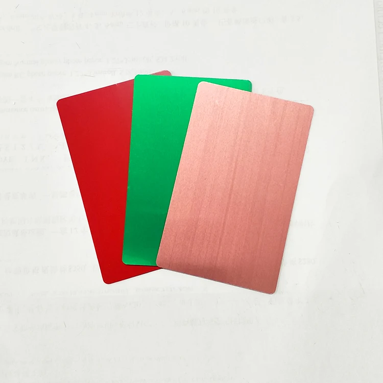 Custom 0.8mm Thick Anodized Aluminum Business Cards Sublimation Blank Style Credit Card Size Laser Plastic Model Engraving