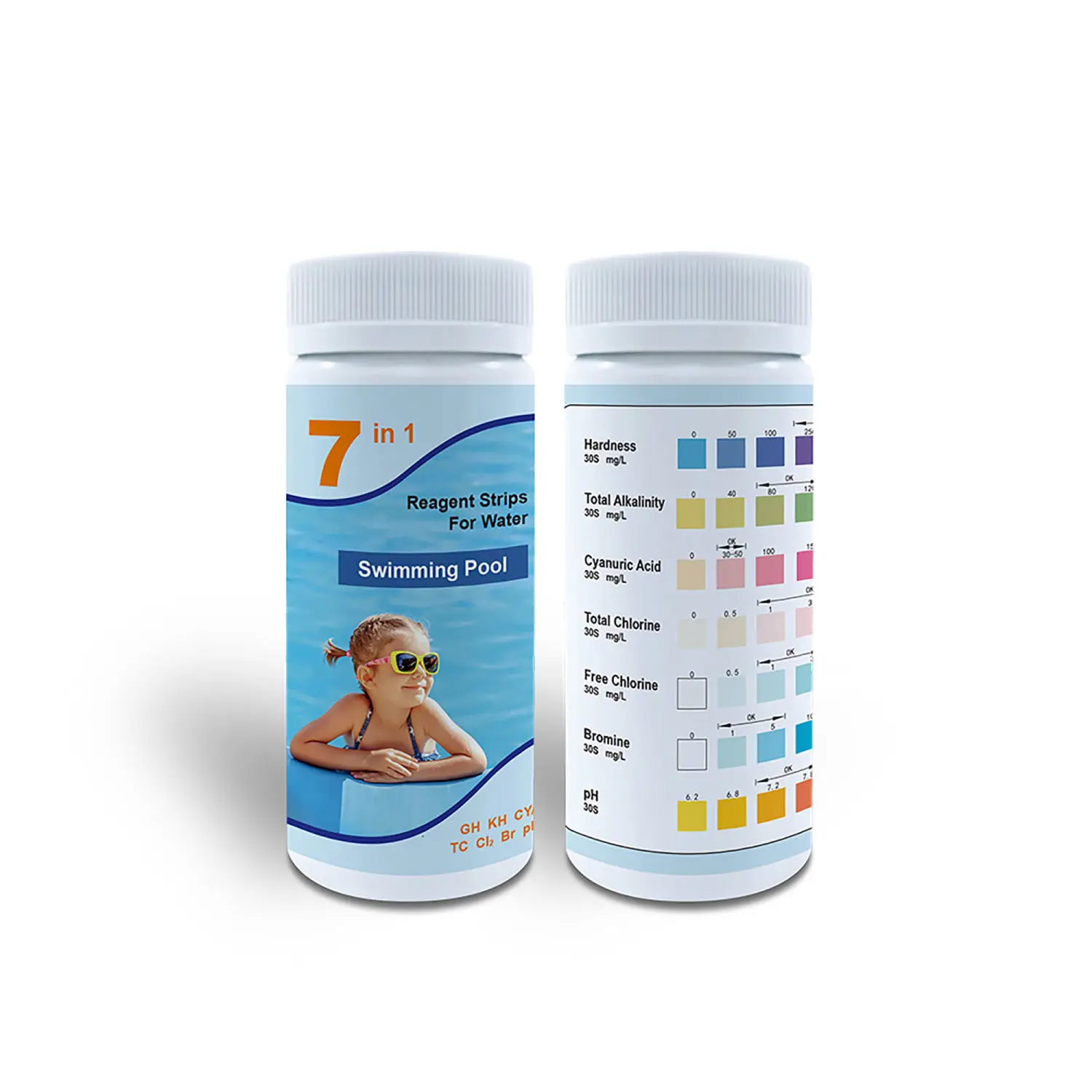 7 in 1 Multipurpose Chlorine PH Test Strips SPA Swimming Pool  Water Test Strips