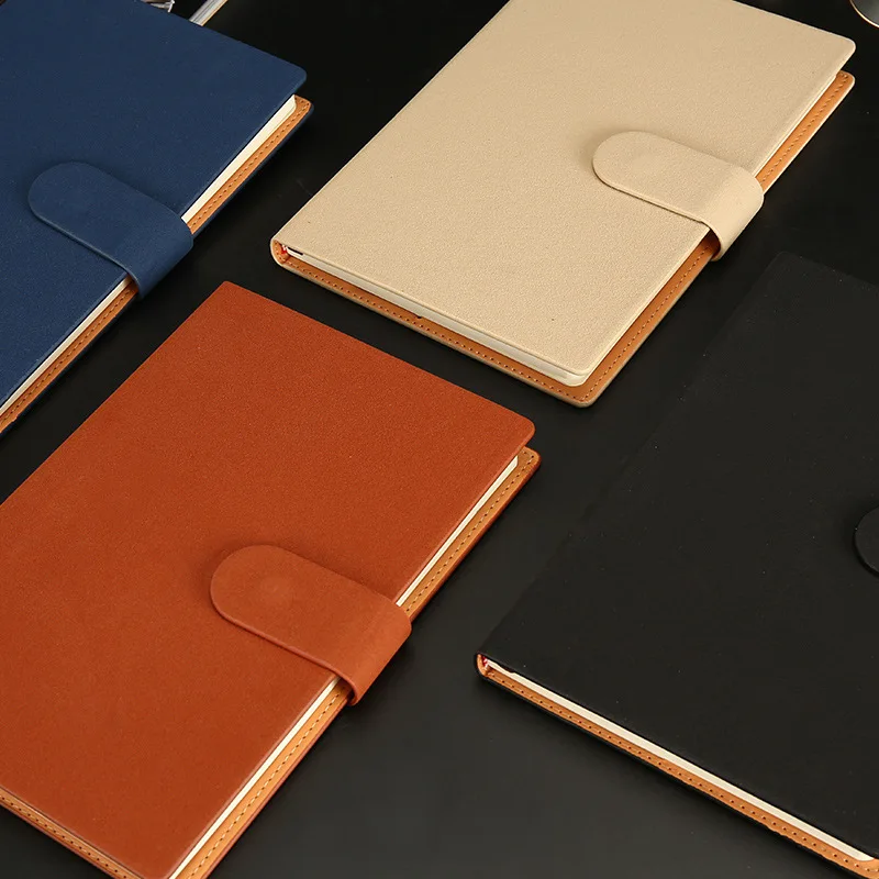 Wholesale custom type creative color A5 PU leather notebook magnet button travel business high-end notebook for office