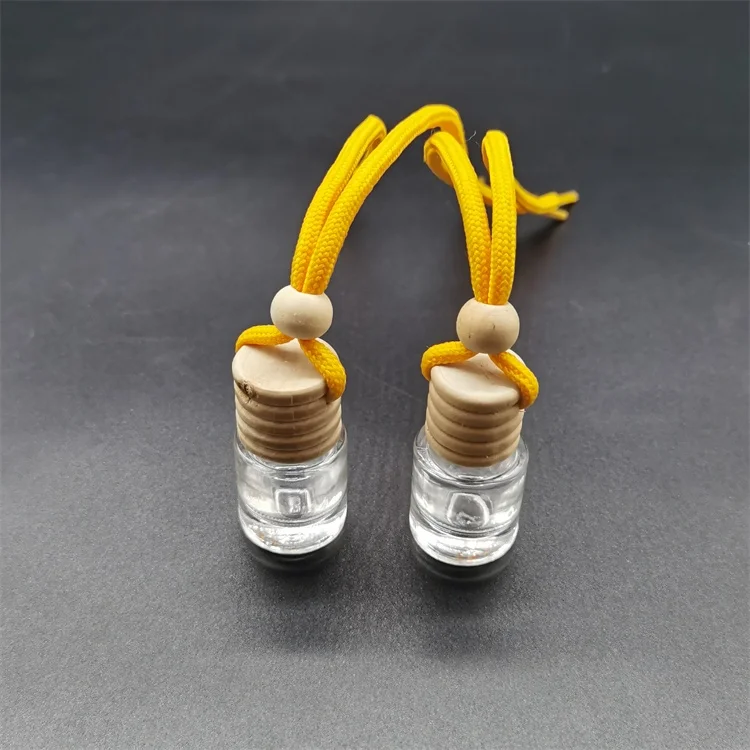 wholesale 5ml round glass bottle perfume diffuser indoor aroma pendant Car air outlet perfume hang