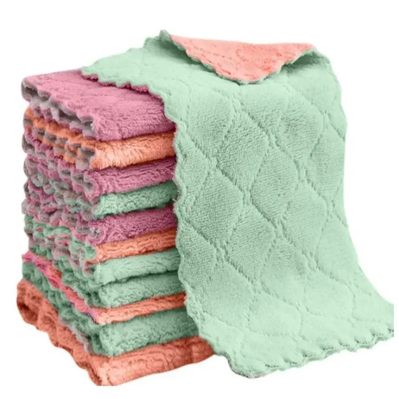 Wholesale Household Cleaning Cloth Absorbent Microfiber Kitchen Towel Oil Dish Wash Towel