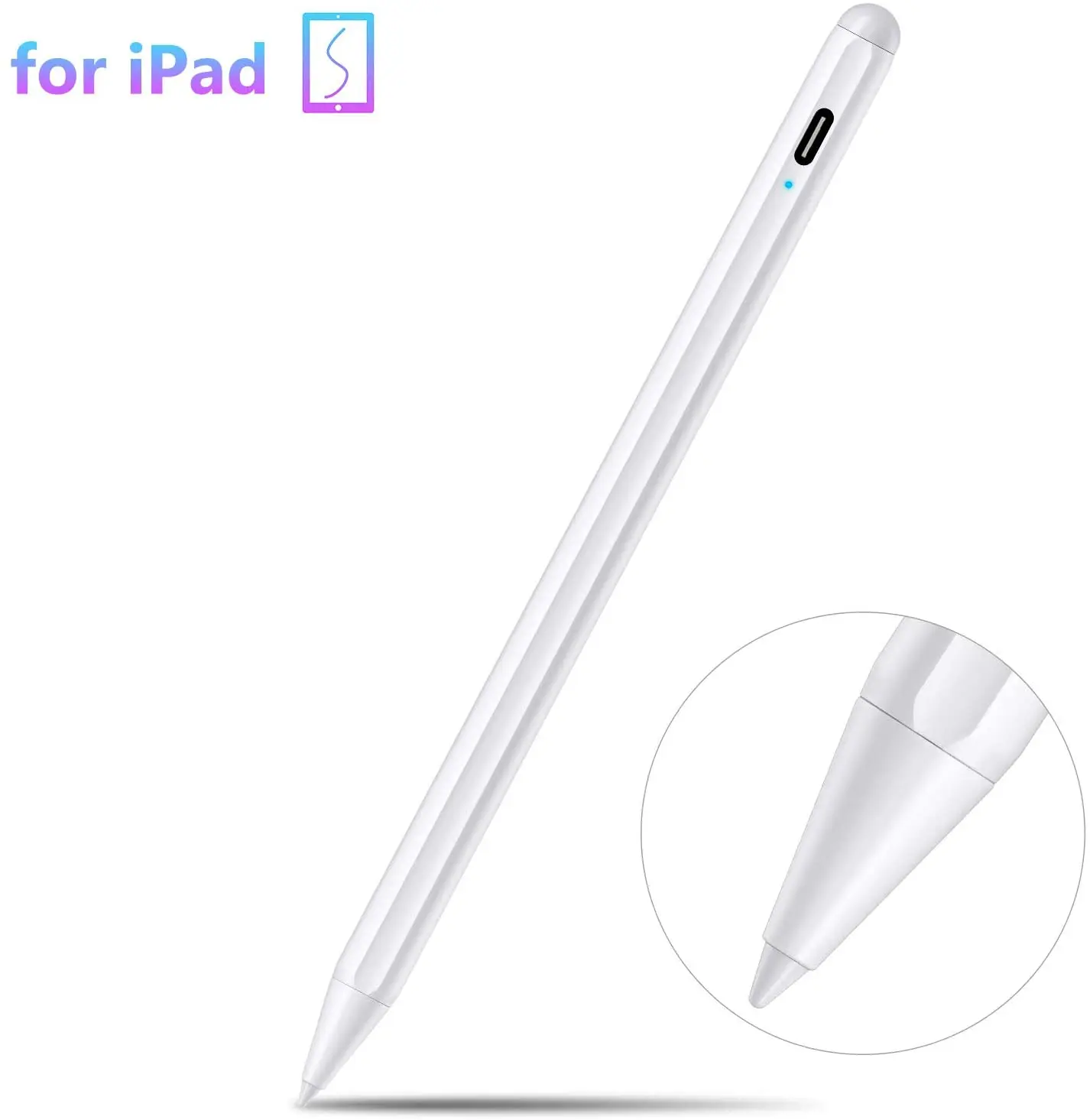 Precision Stylus Touch Pen Palm Rejection Pro Stylus Fine POM Replace Tip for iPad Writing