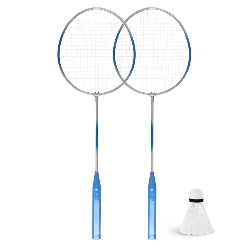 Nice Color 2 Player Double Badminton Set New Brand High Quality Soft PU Grip Light Weight Steel Frame Level Children Adults
