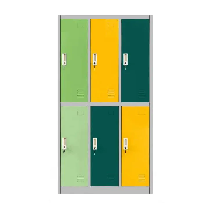 Color steel 6 door compartment almirah metal locker wardrobe steel storage cabinet staff Gym or School or Changing Room