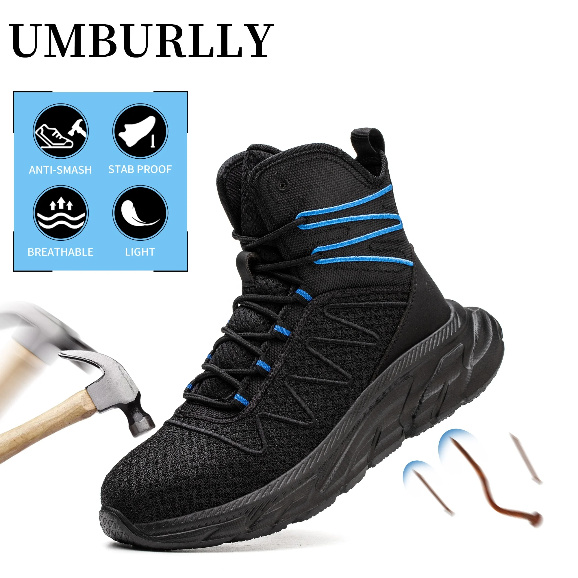 American safety shoes are anti-smash and puncture-proof fashion safety shoes