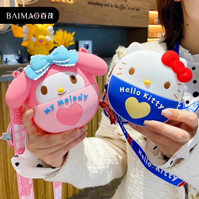 Hello Kitty Cinnamoroll Cute Cartoon Small Shoulder Messenger Bag Anime Cosplay Doll Crossbody Handbag KT cat Purse for Girls