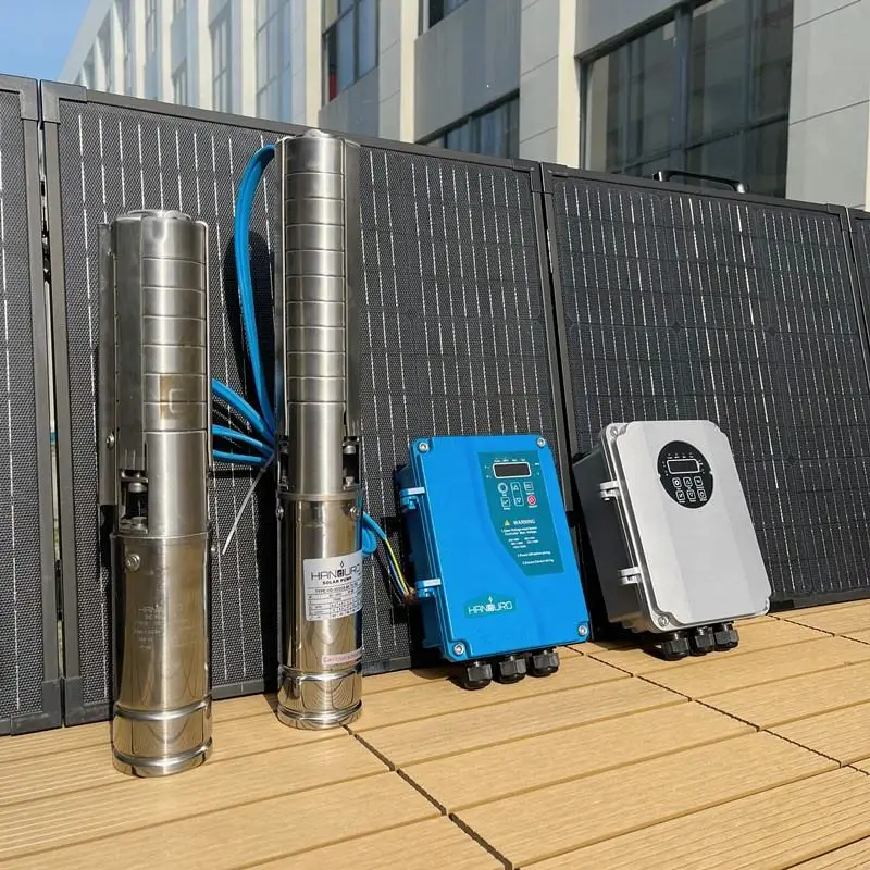 Custom Handuro 4inch 101m Solar Power Submersible Borehole Water Pump Deep Well pump