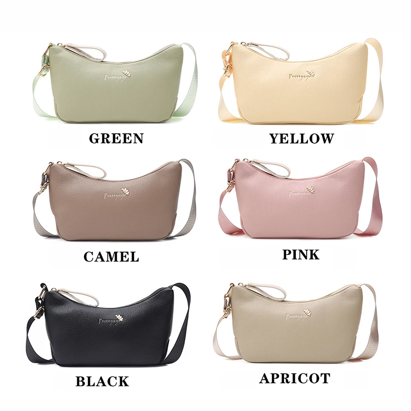 Prettyzys Korean Customized Design High Quality Soft PU Leather Underarm Bag Tote Handbag for Women