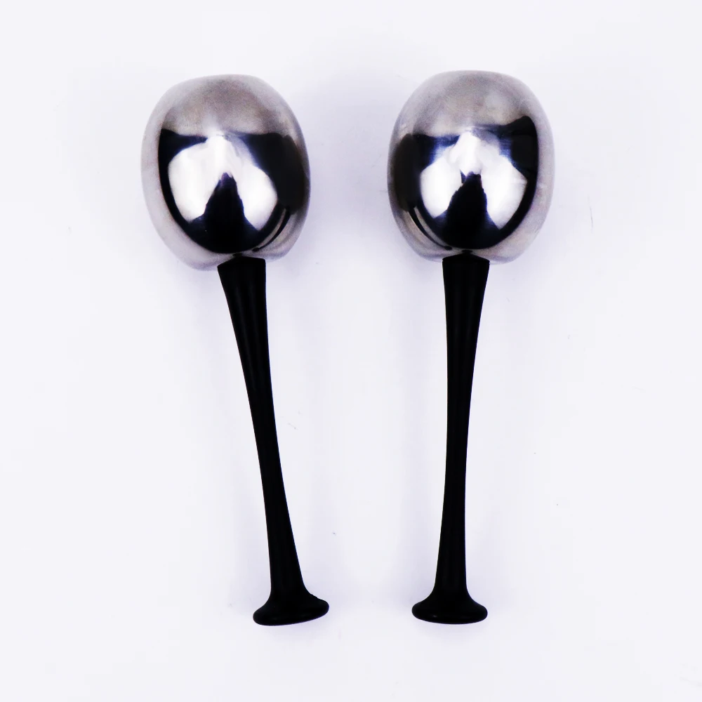 Custom Logo And Low Moq Stainless Steel Metal Ice Globes With Black Plastic Handle