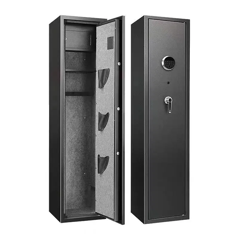 Modern Design Fireproof Fingerprint Lock Gun Cabinet Large Metal Storage Vault Safe Gun Stash Box Iron Locker for Hotels