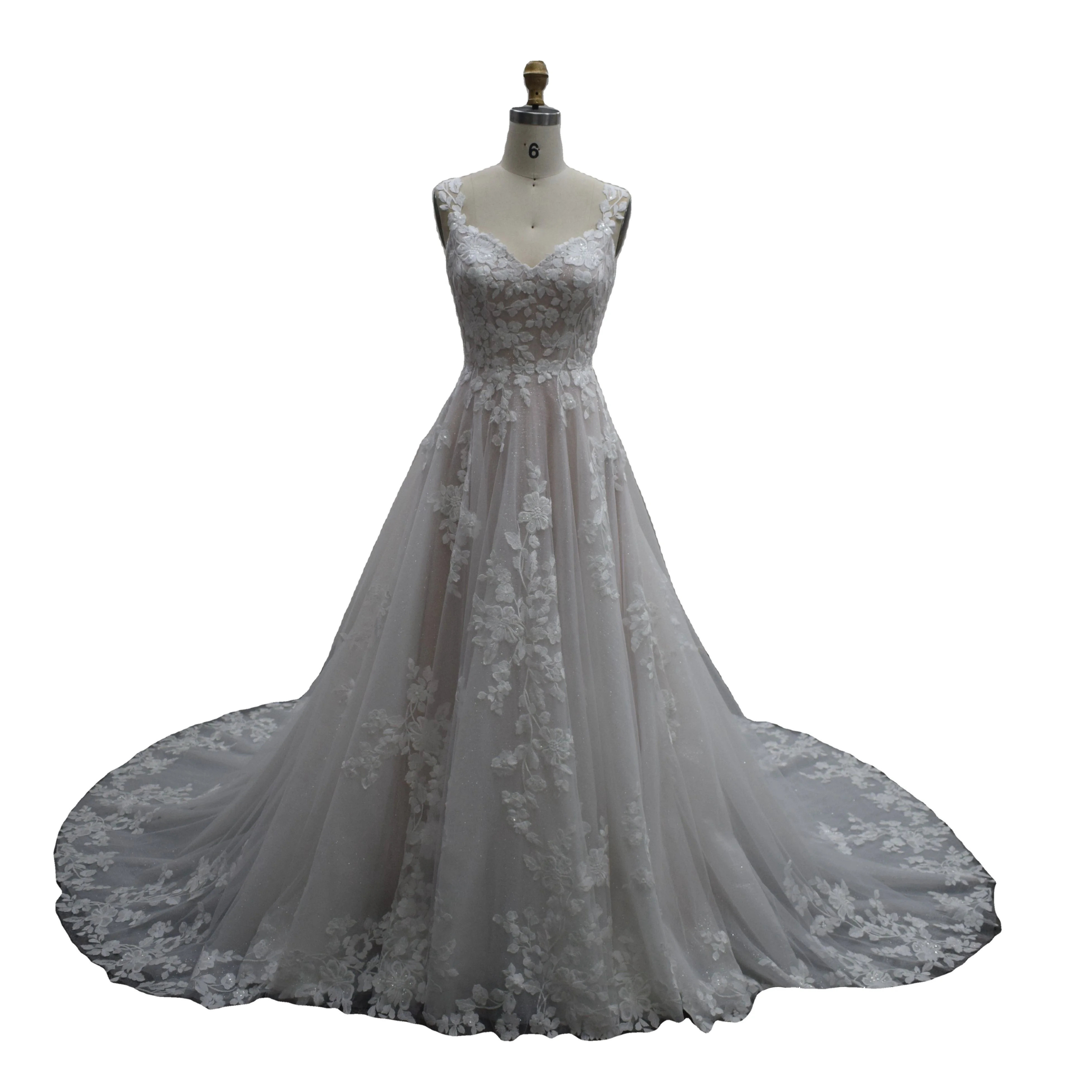 Elegant Appliqued A-Line Wedding Dress