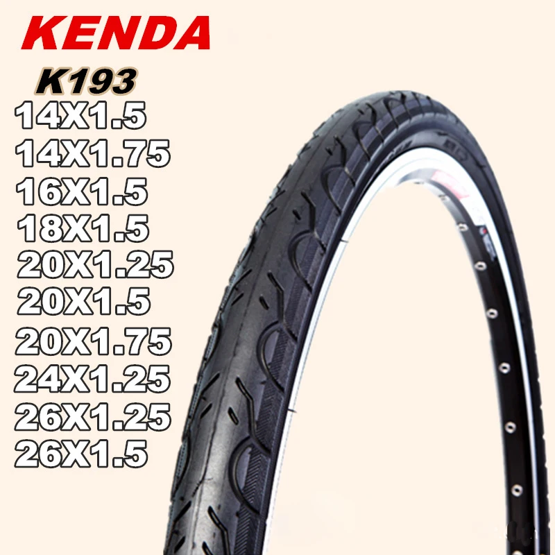 Сверхлегкие велосипедные шины KENDA K193 14-26 дюймов 700 * 28C Нескользящие не складывающиеся наружные трубки для велосипеда
