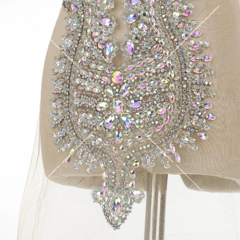 rhinestone bodice applique glass for jewelry clothing design LX-921