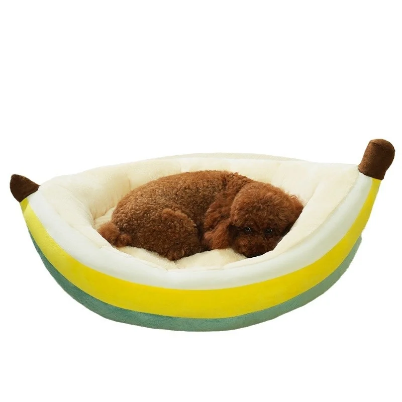 Small Pet Product Fiber PP Material Year-Round Use Winterheattech Open Banana Dog Bed Cat Nest