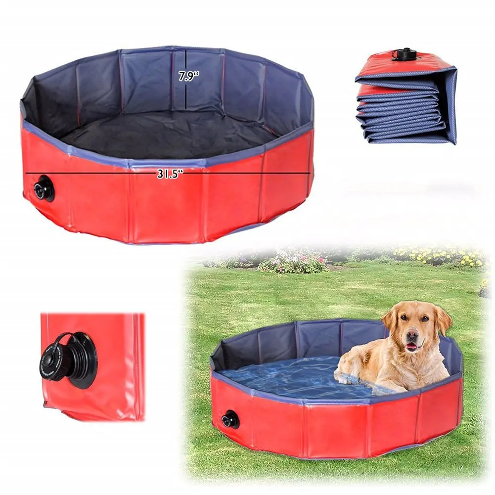 Mobile Foldable Summer Backyard Pets Swimming Fun Bath Tub Pet Dog Swimming Paddling Pool Dog Pool