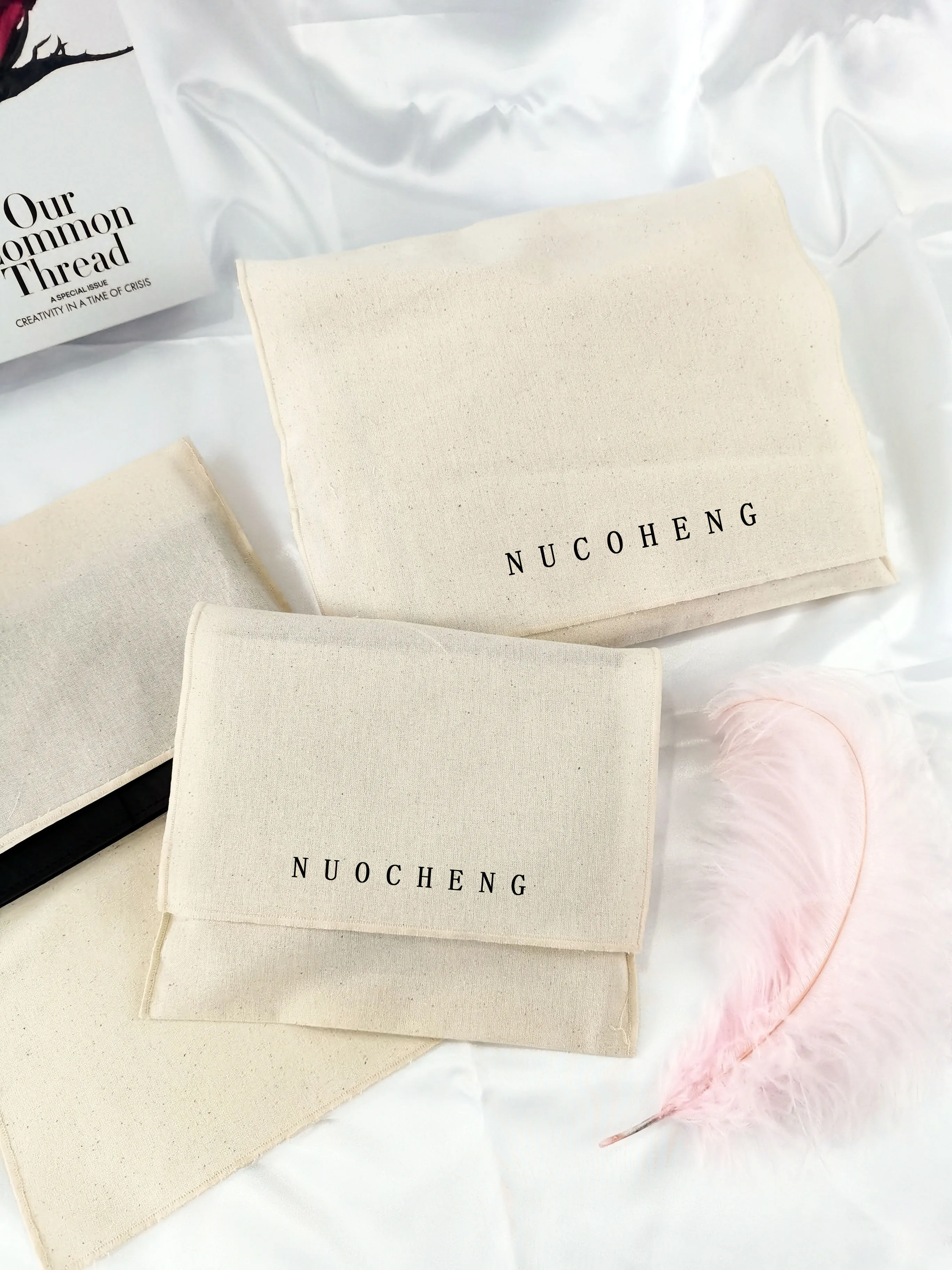 Wholesale Custom Envelope Flap Gift Luxury Dust Pouch Bag for Handbags Cotton Jewelry Packing Purse With Logo