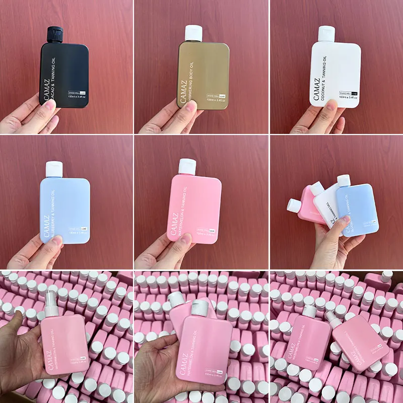 Tanning Oil Spray Private Label 100ml Watermelon mango Coconut Sun Tan Body Oil Accelerator Sunbed Tanning Oil