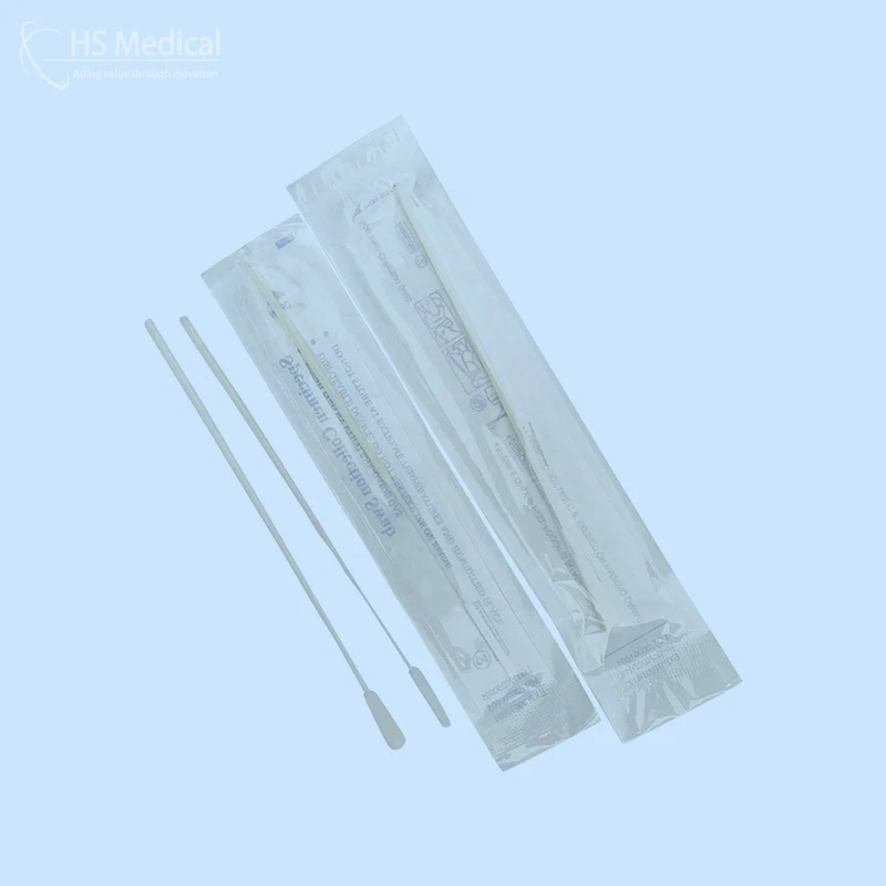 hs medical sterile swab vtm kit with flocked nylon swab stick 500pcs cotton bud nasopharyngeal swab
