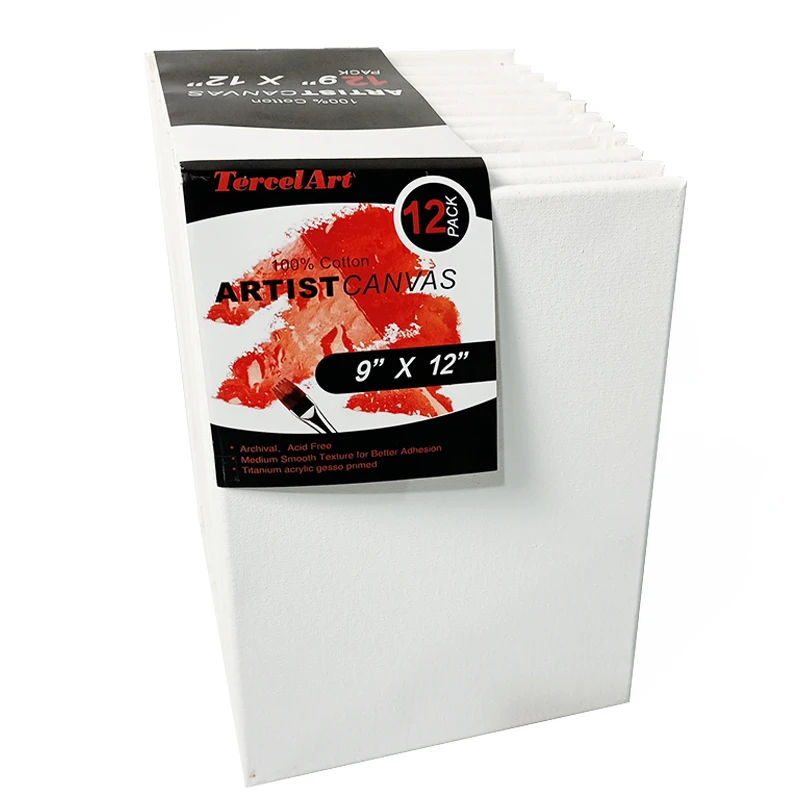 Tercel 9x12 16x20 Пользовательские Оптовые белые хлопковые холщовые доски из переработанного полиэстера растянутый холст