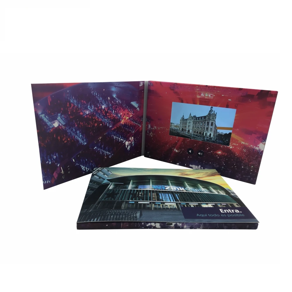 5.0 Inch A5 LCD Video Brochure Card With IPS Screen   Digital Video Greeting Cards For Gift Show Invitation