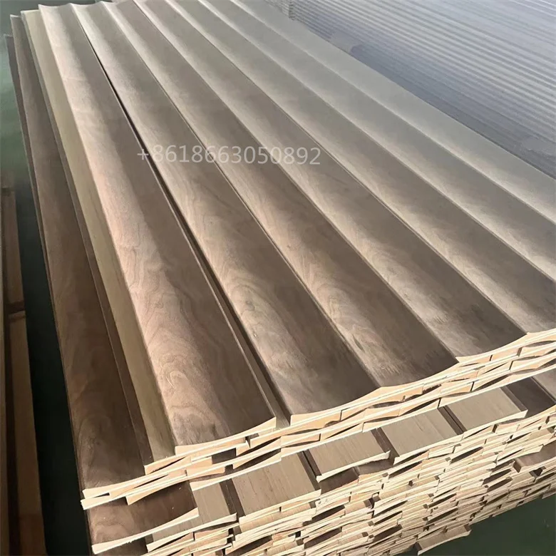 Ribbed MDF Paneling Paintable 3D Wall Panels wave fluted Wood Wall Panels