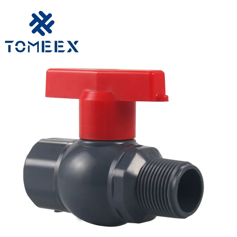 Reasonable price compact ball valve with red/blue handle plastic valve system pvc/cpvc compact ball valve