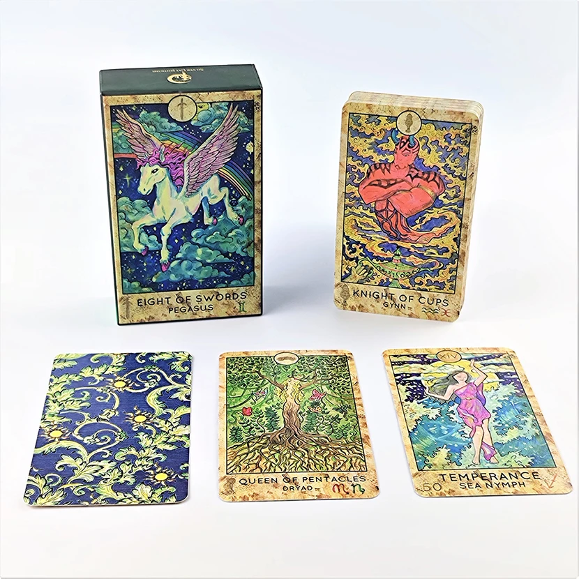Астрологические карты Таро персонализированные розовые Spellcasting wisdom особая темно-зеленая карта