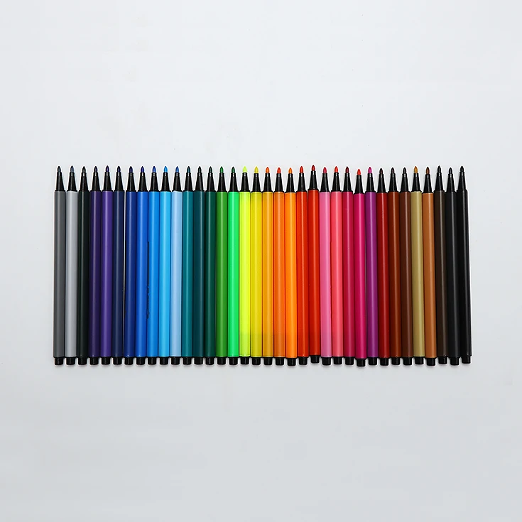 
36 colors non toxic kids triangle shape felt tip color pen set 