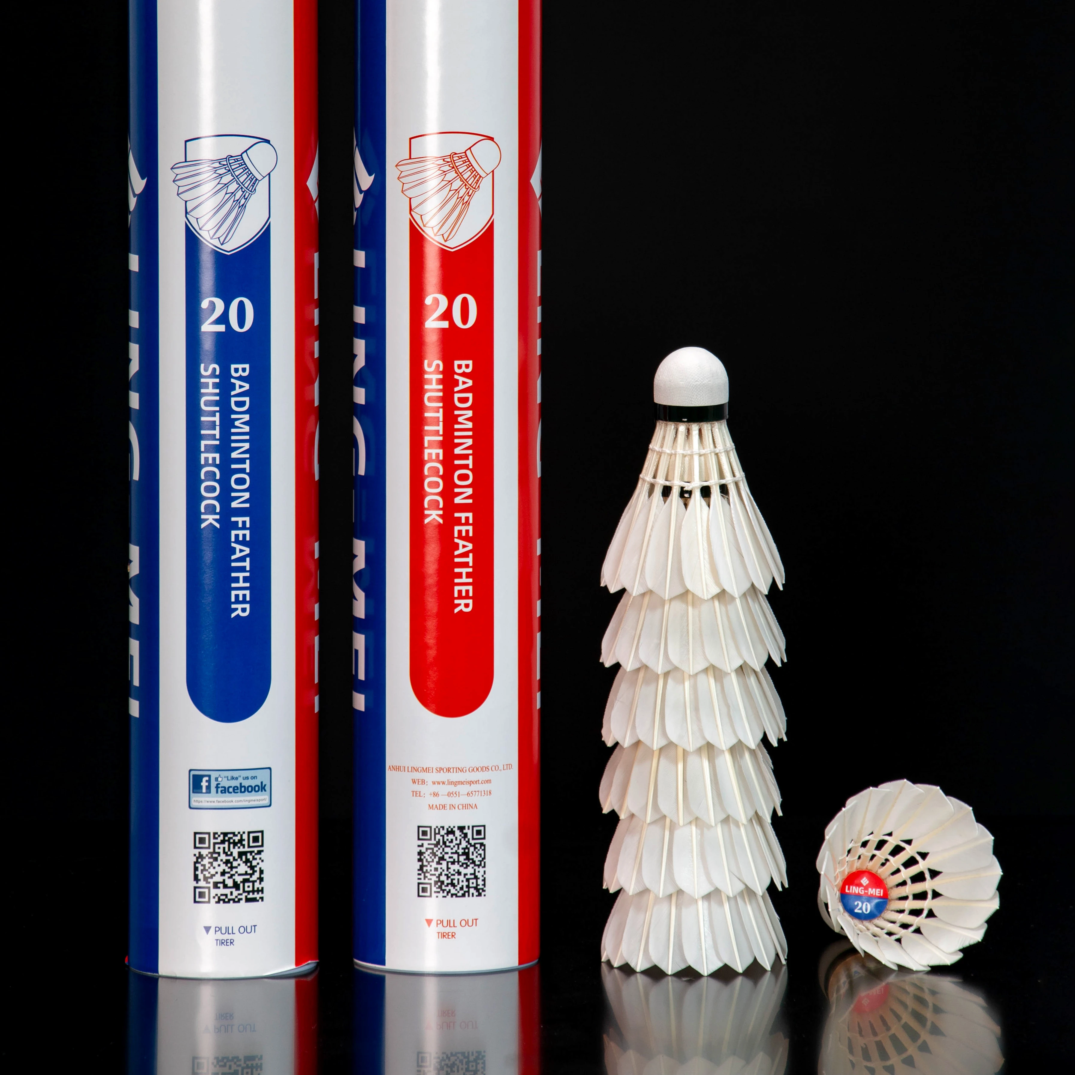 Hot Sale In USA Philippines Vietnam Badminton Shuttlecock Shuttles Ball Goose Duck Feather LINGMEI-20 For Tournament Training