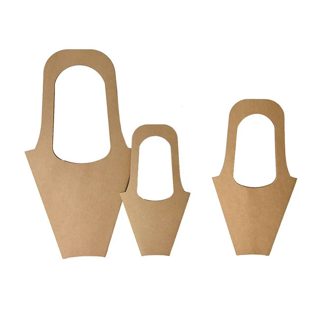 Lover Kraft Flower Paper Bag Flower Carrier Bouquet Gift Bag Custom