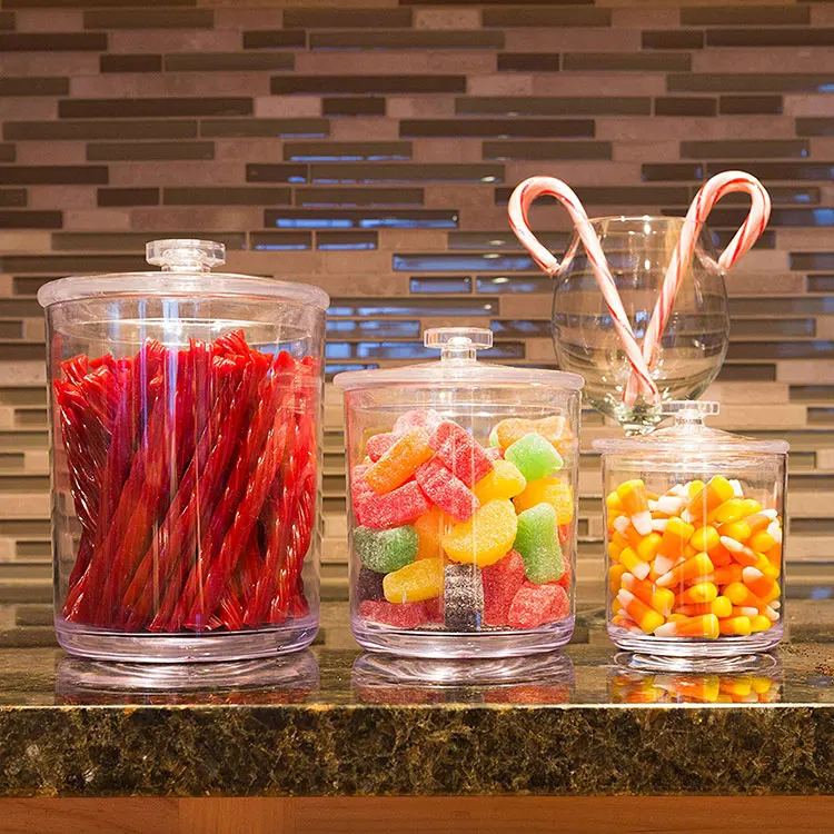 Multipurpose Jewelry & Cosmetic/Makeup Food Storage Organizer Acrylic Plastic Apothecary Candle Jars