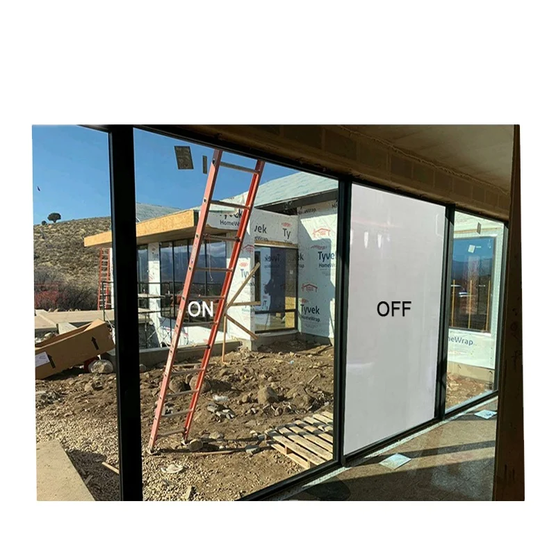 Rushui Sliding Doors Switchable Films Magic Glass Remote Control Dimming Tint Rejection Window Decoration  Balcony UV Block