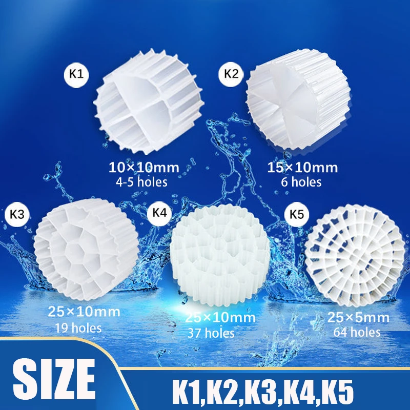 Wholesale mbbr media k1 k2 filter media for bio water filtration fluidized K3 K4 k5 filter for sewage treatment