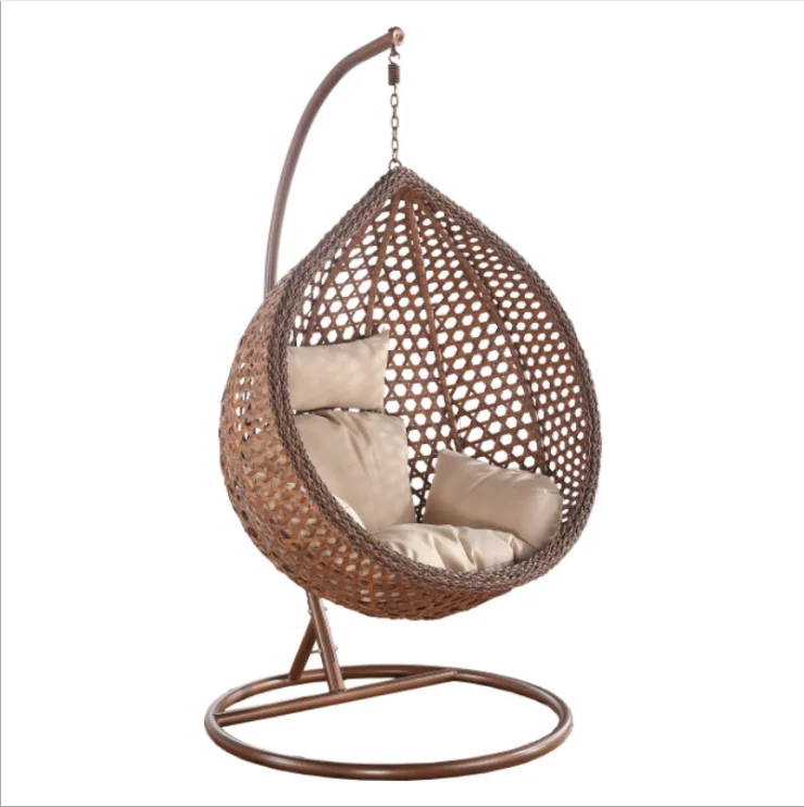 Double Set Patio furniture Water drop shaped swing chair  Hammocks rattan hanging swing egg chair for indoor and outdoor 1 buyer