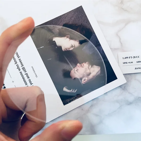 AOGANG Optical 1.499 cr39 Round Top Flat Top Blended Top Bifocal Lens Blank Ophthalmic Lenses Manufacturers