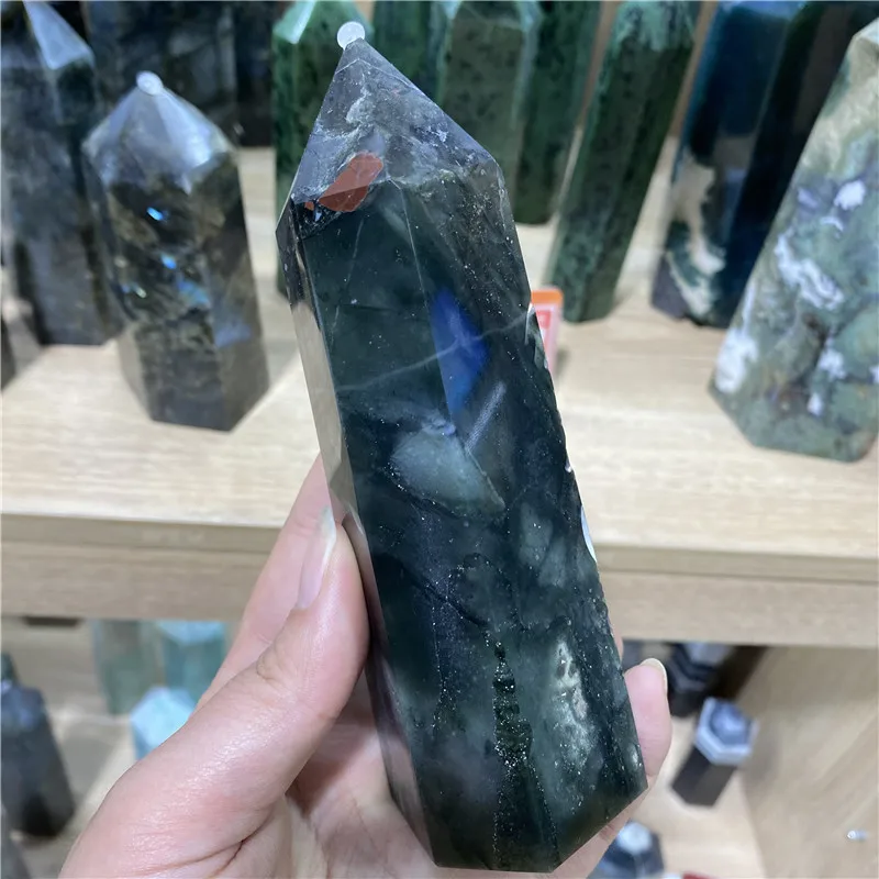 
Factory Price Natural Hand-carved Healing Crystal Point African Blood Stone Tower For Decoration 
