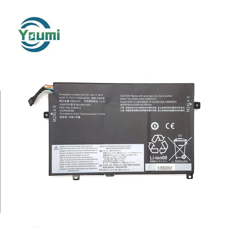 notebook battery laptop battery 01AV413 01AV411 01AV412 for Lenovo ThinkPad E470 E470C E475 battery 11.1V 45WH