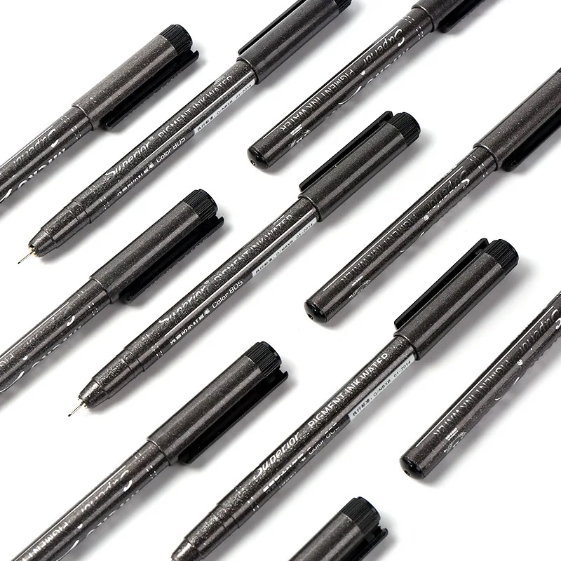 Superior 8pcs Waterproof Fade Proof Micron PenTip Fine Liner Black Sketch Water Marker Pen for Manga