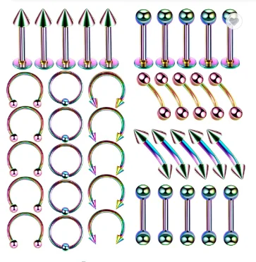 Stainless Steel Nose Rings Studs Lip Horseshoe Punk Body Piercing Jewelry  Bulk Set Piercing Jewelry Lot