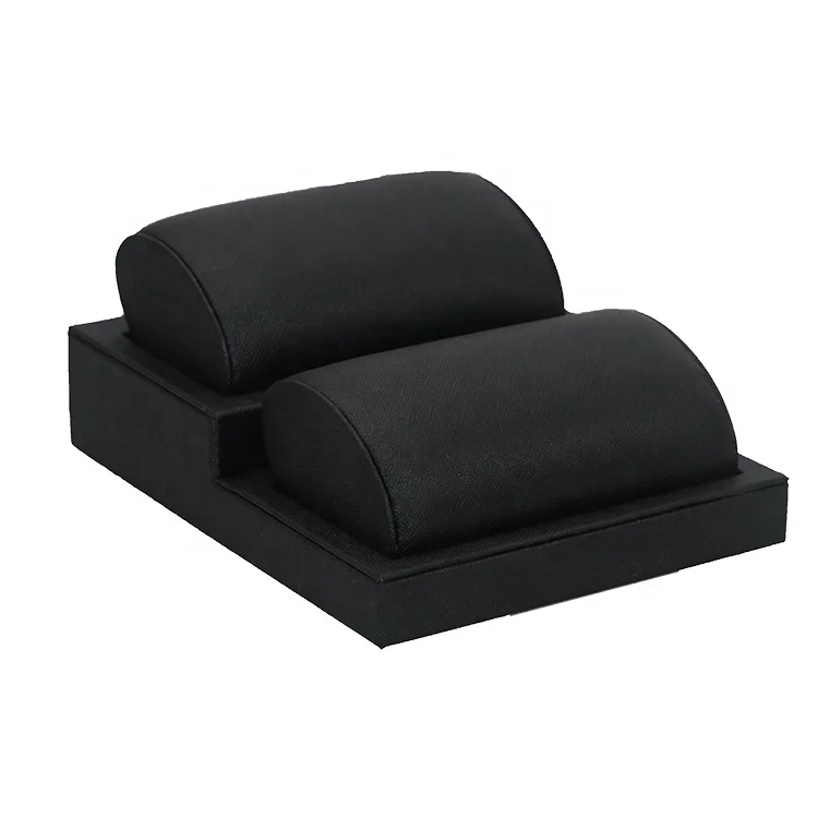2021 Fashion Custom Wholesale Black  PU leather Jewelry Watch Pillow Stand