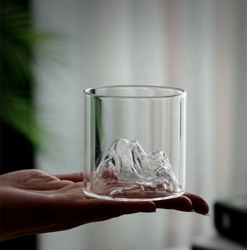 200ml Amazon Hot Sale Over The Hill Wine Glass High Borosilicate Glass Mountain Shape Beer Whiskey Glasses