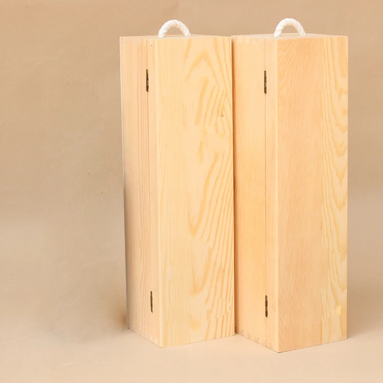 wholesale custom gift cheap wooden wine boxes single bottle wine box Portable Custom Size Wooden Wine Packaging Box