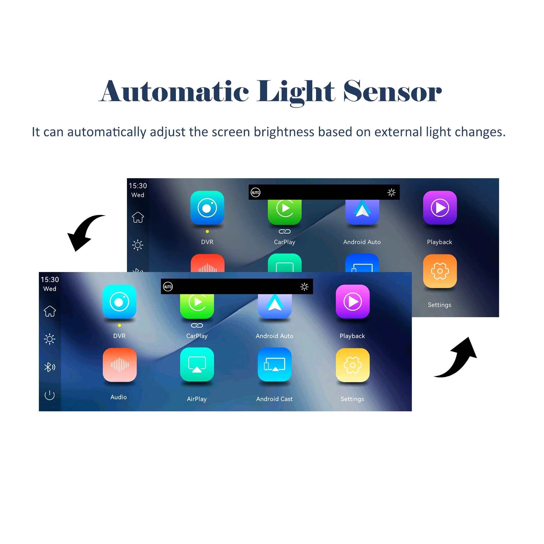 2024 Latest 10.26 Inch 4K Carplay with Light-Sensor Dual Track Stereo Radio Wireless Air Play Carplay with Wireless Android Auto
