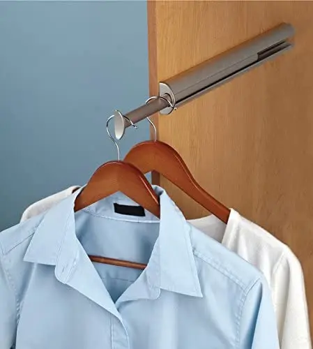 Pull-out Closet Valet Rod Adjustable Wardrobe Clothing Rail Extendable Closet Rod