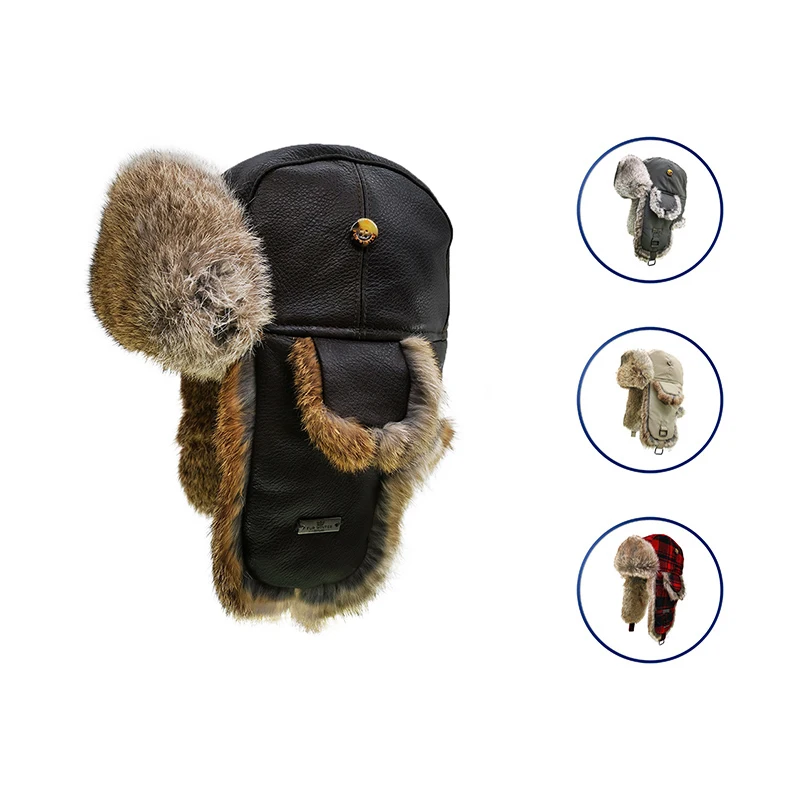 New Design Custom Adjustable Waterproof Cloth Hat Taslon Rabbit Fur Hat