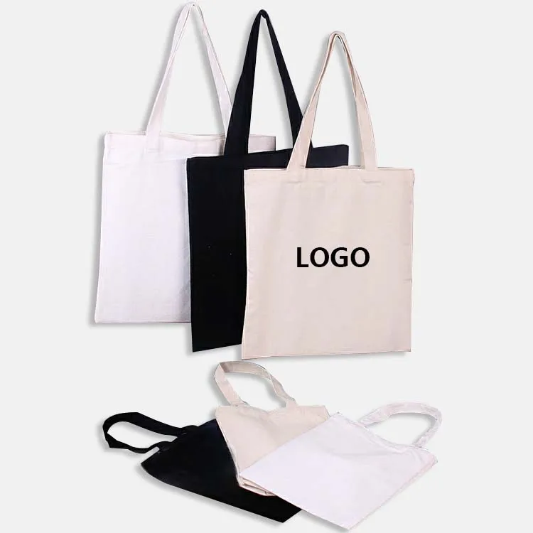 Cheap personalised custom foldable grocery organic white  shopping canvas cotton tote bags