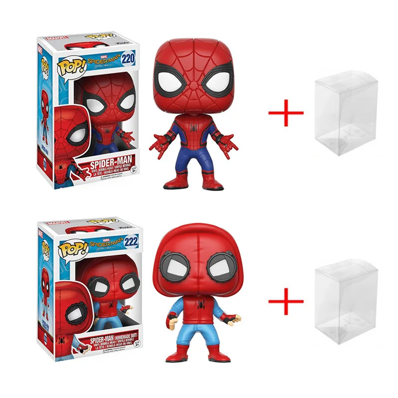 Collection Spiderman kids toys FUNKOs POP 222# Super Hero Homemade Suit Model Toys PVC Action Figure Toys For Children Gift