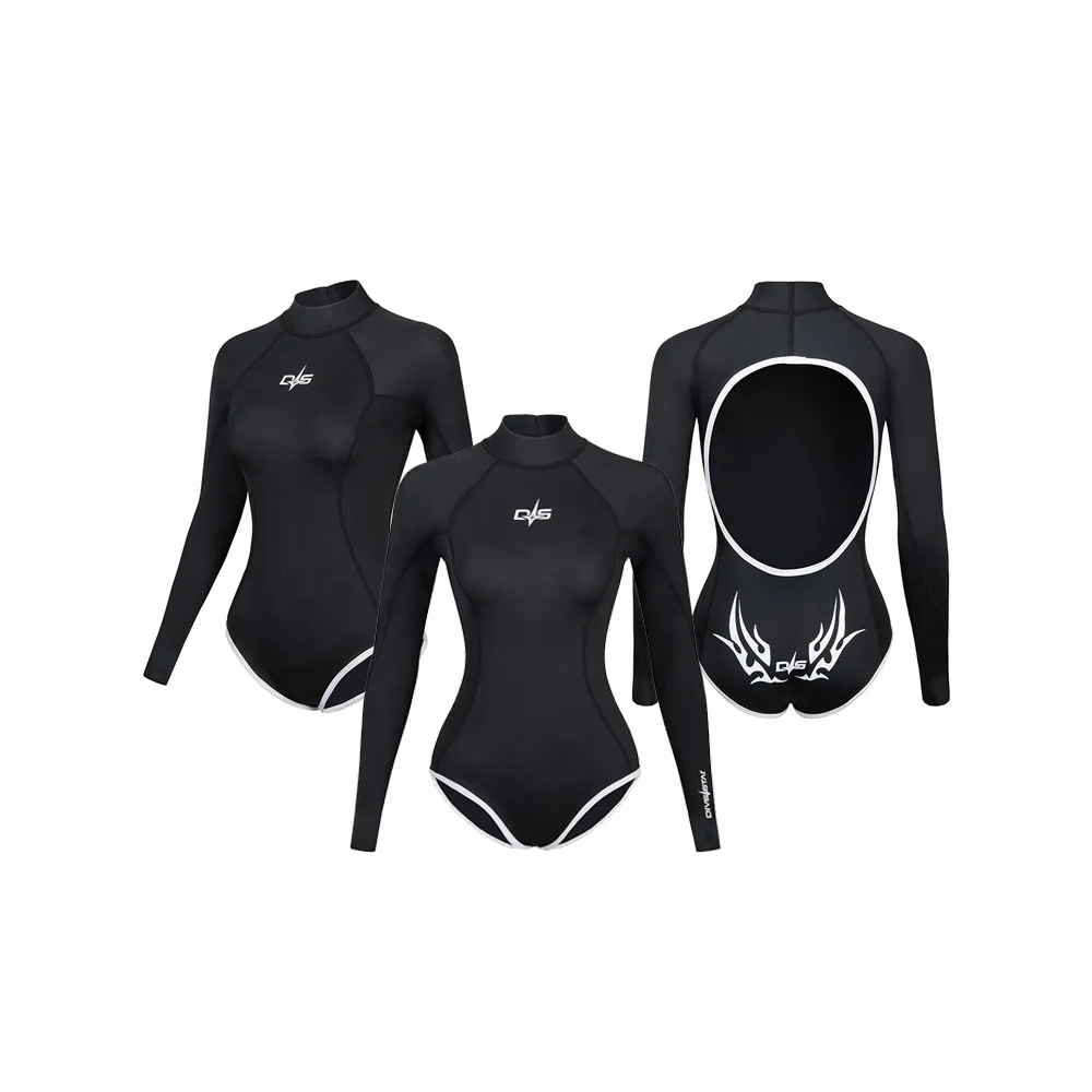 2mm Yamamoto Neoprene Glide Skin Long Sleeve Freediving Diving Swimming Bikini Wetsuit For Women