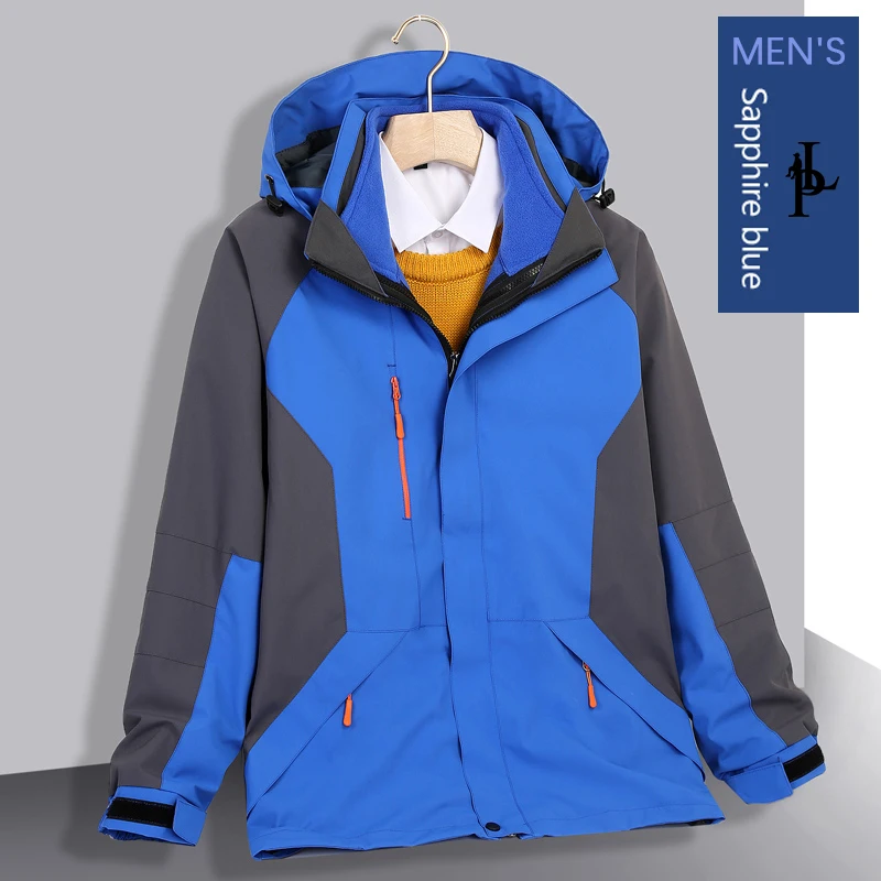 Fashion Style Waterproof Thickened Liner 3 In 1 Custom Logo Snow Clothes Outdoor Working Jacket Warm Winter Ski Suit For Men
