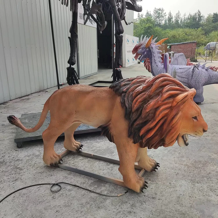 Theme Park Life Size Realistic Animatronic Animal Realistic Lion Model